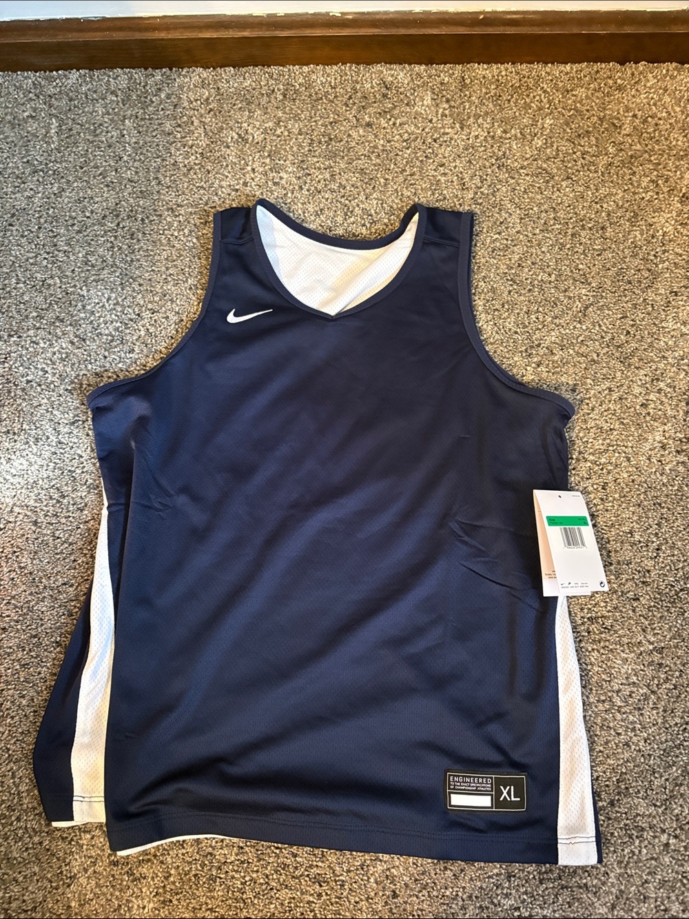 Nike Navy and White kids reversible  basketball Tank Top